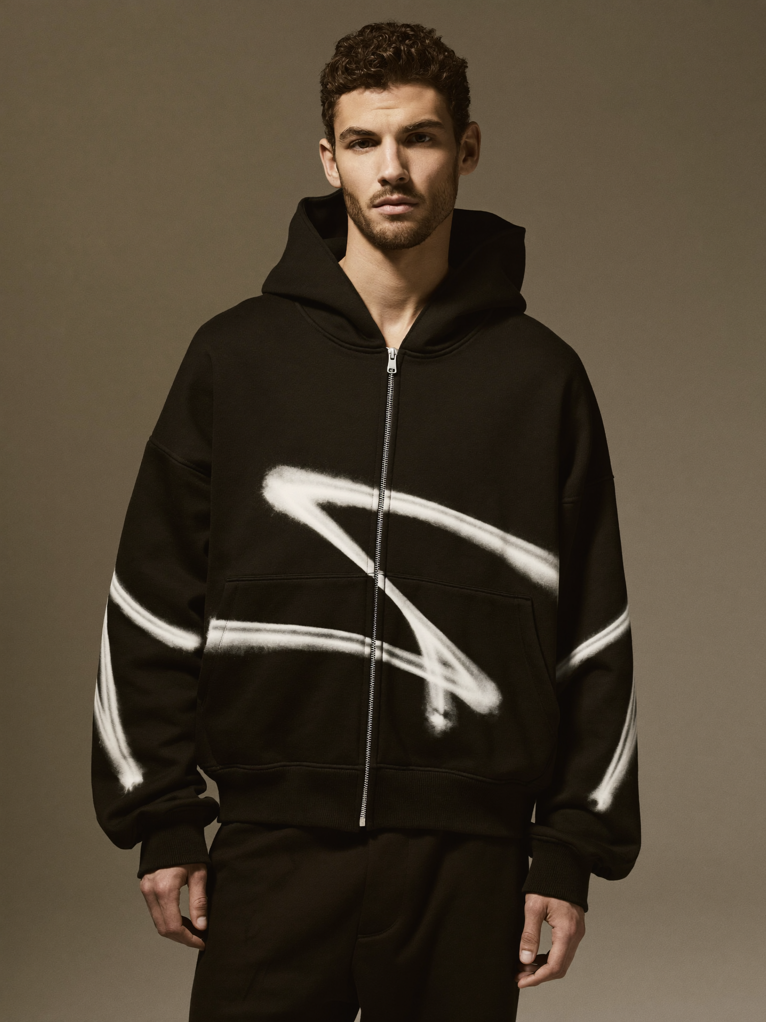 Spray Zip Hoodie - Maison Blanc